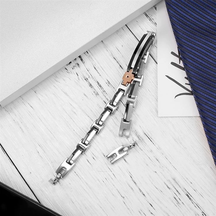 Ceramic Inlay Zircon Accent Precision Link Bracelet high quality Ceramic Inlay Zircon Accent Precision Link Bracelet high quality