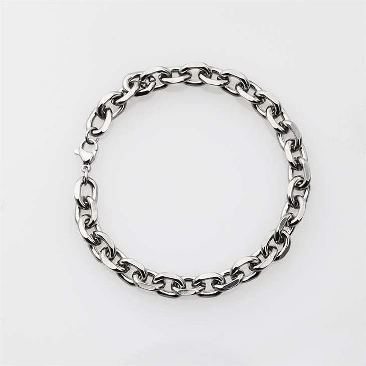 Customizable Stainless Steel Link Bracelet For Men And Women