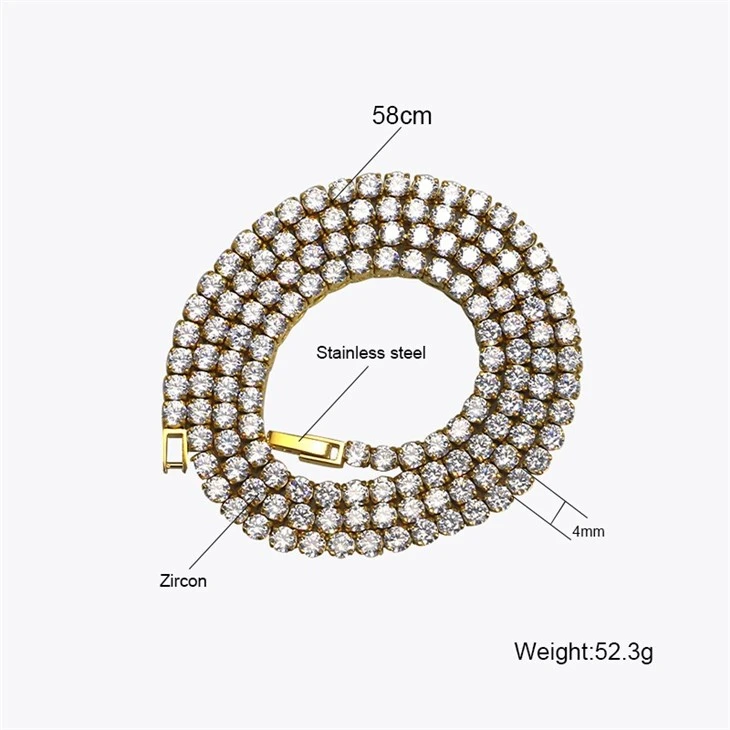 Extra-Wide Prong-Set Zircon Tennis Chain Necklace factory Extra-Wide Prong-Set Zircon Tennis Chain Necklace factory