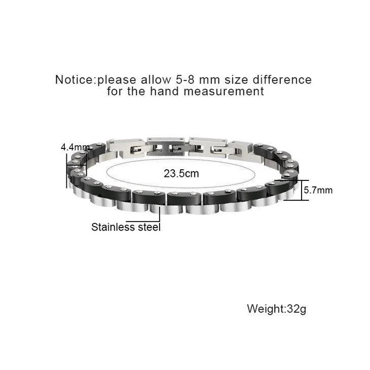Stainless Steel Black & Silver Link Bracelet suppliers Stainless Steel Black & Silver Link Bracelet suppliers